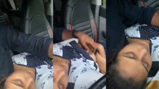 Desi Girl Boobs pressing By Lover in Car