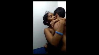 Desi College Couples Having Fun in Bathroom
