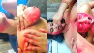 Fucking Wife on Holi Day with Color