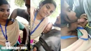 Tamil College Girl Blowjob and Boobs Pressing on Public XXX